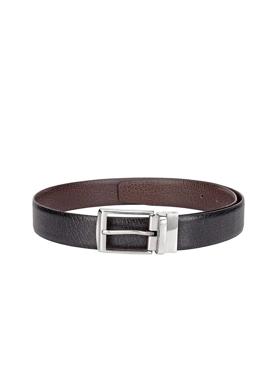 

Teakwood Leathers Men Black & Brown Textured Leather Belt