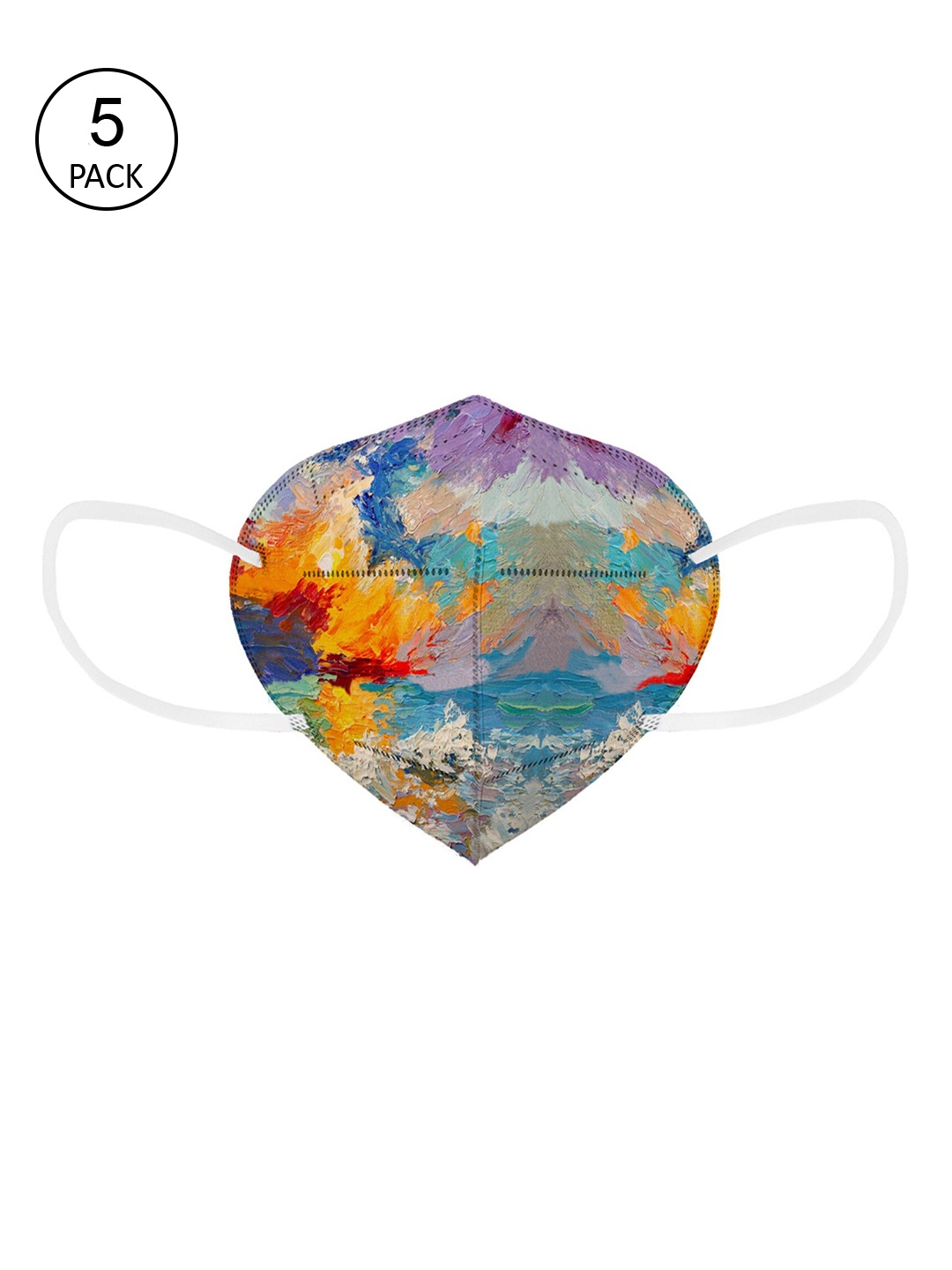 

Status Unisex Pack Of 5 Printed 5-Ply KN95 Masks, Blue