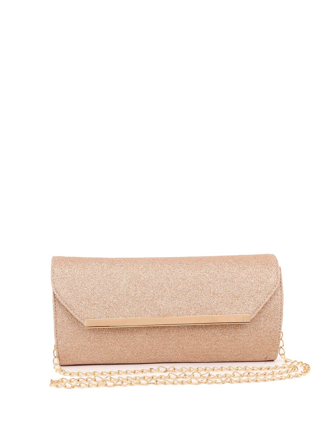 

Spice Art Peach-Coloured Solid Shimmer Clutch
