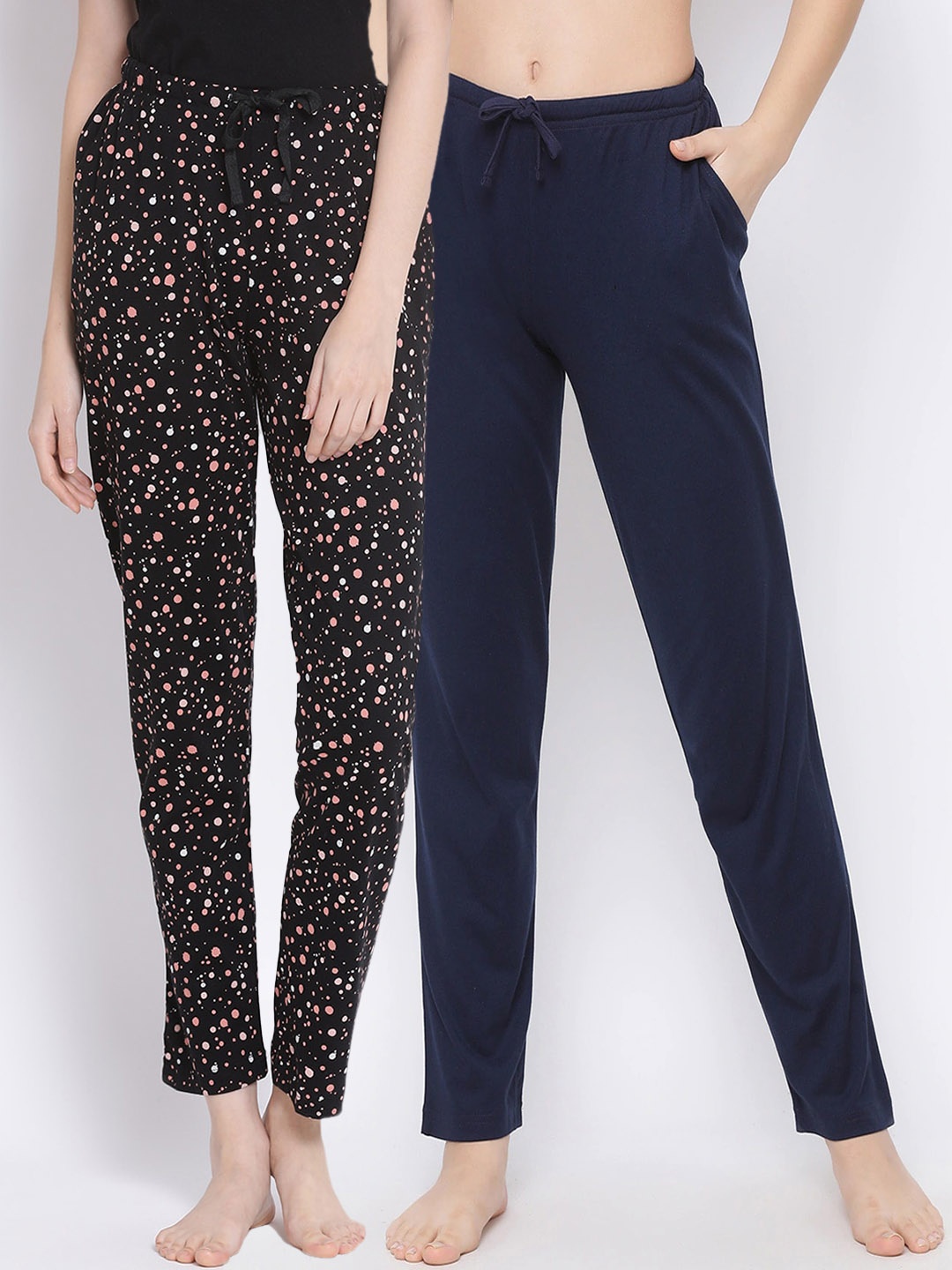 

Kanvin Women Pack of 2 Pure Cotton Lounge Pants, Black