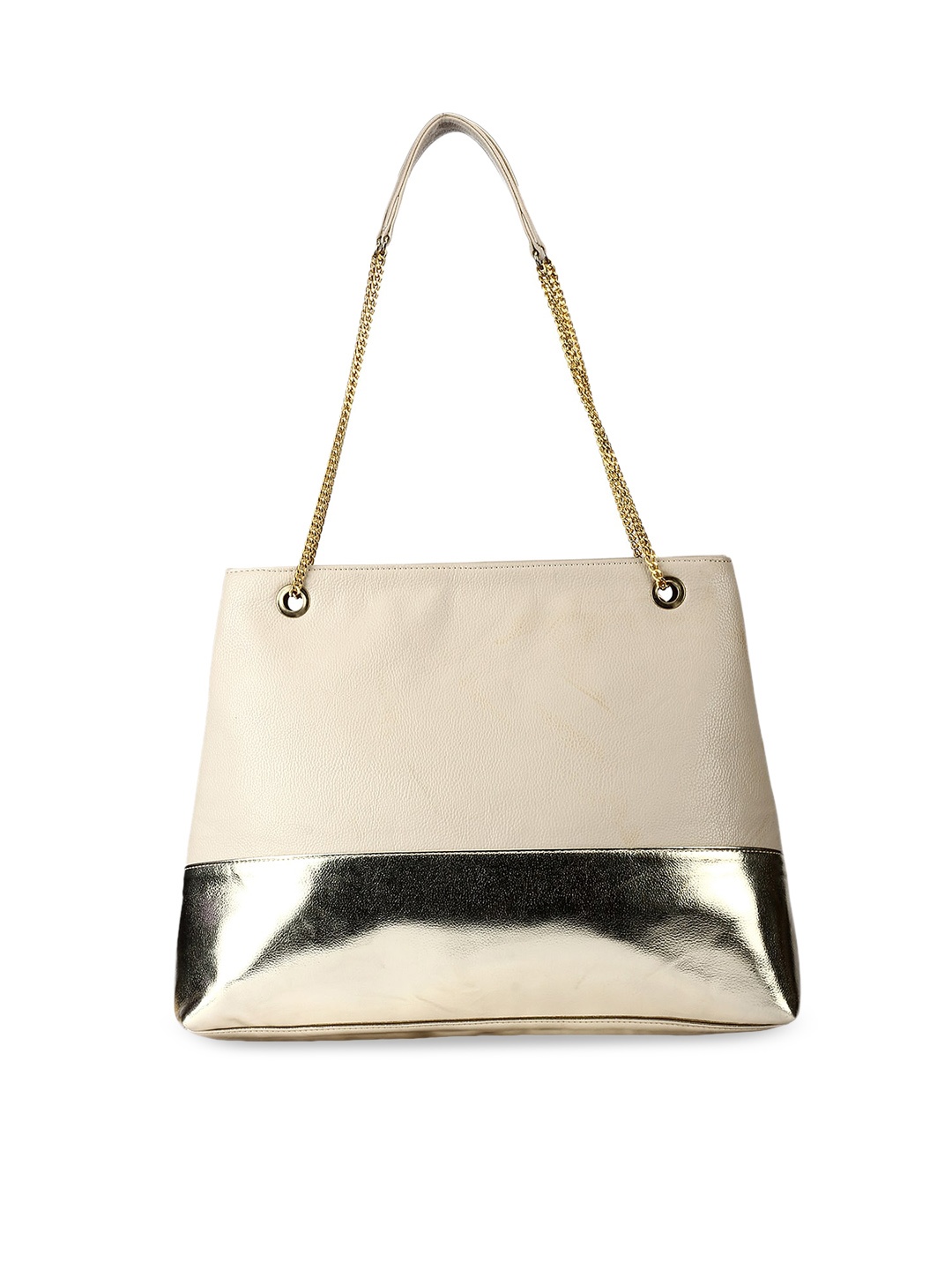 

Berrypeckers Beige & Gunmetal-Toned Colourblocked Shoulder Bag