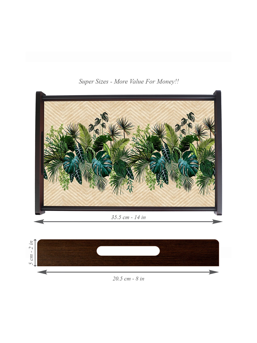

TimberTech Brown & Green Printed Amazon Executive Wood Serving Tray