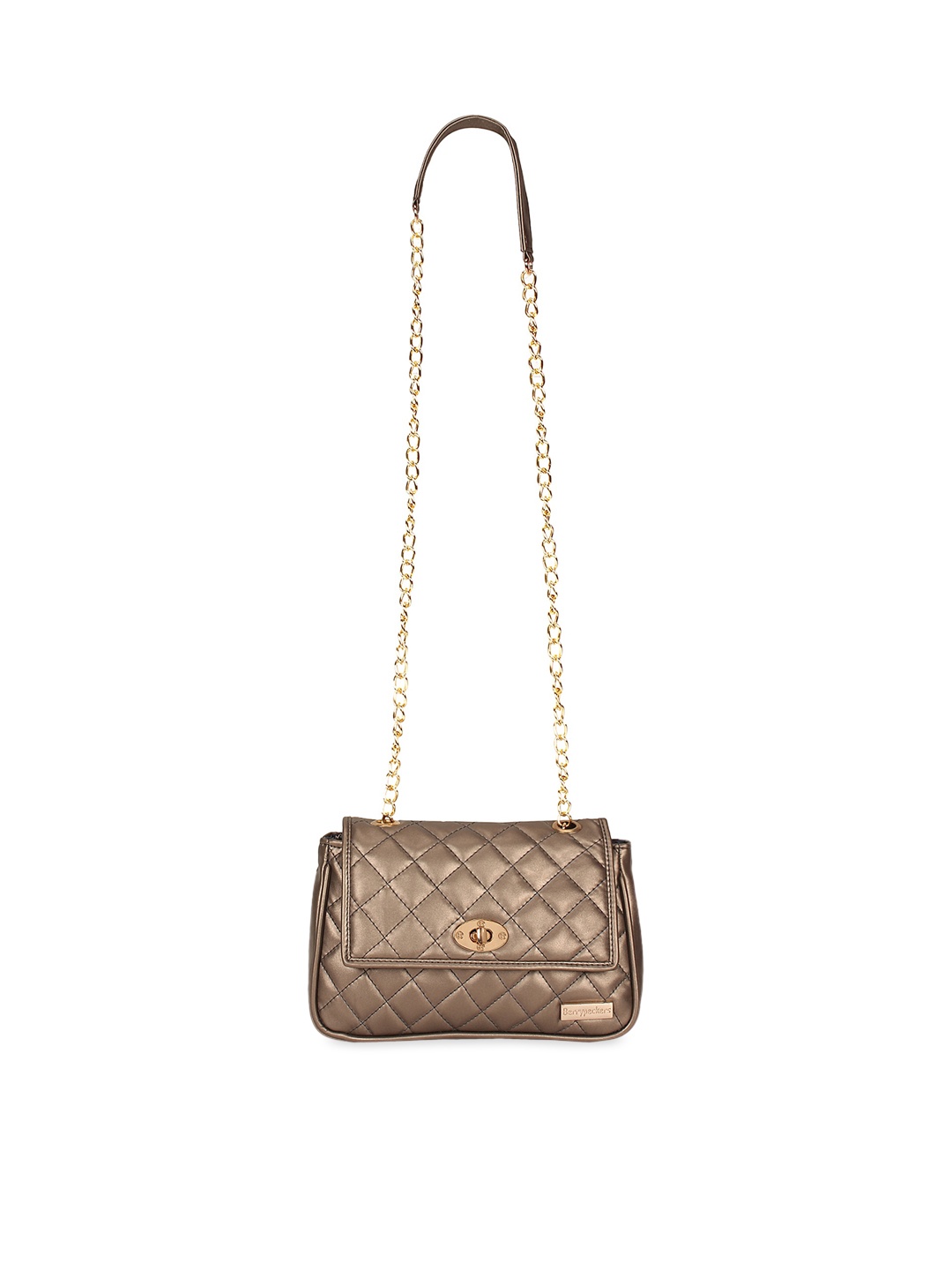 

Berrypeckers Gunmetal-Toned Solid Sling Bag, Metallic