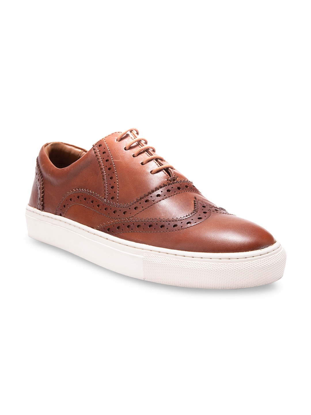 

dmodot Men Tan Brown Leather Brogues