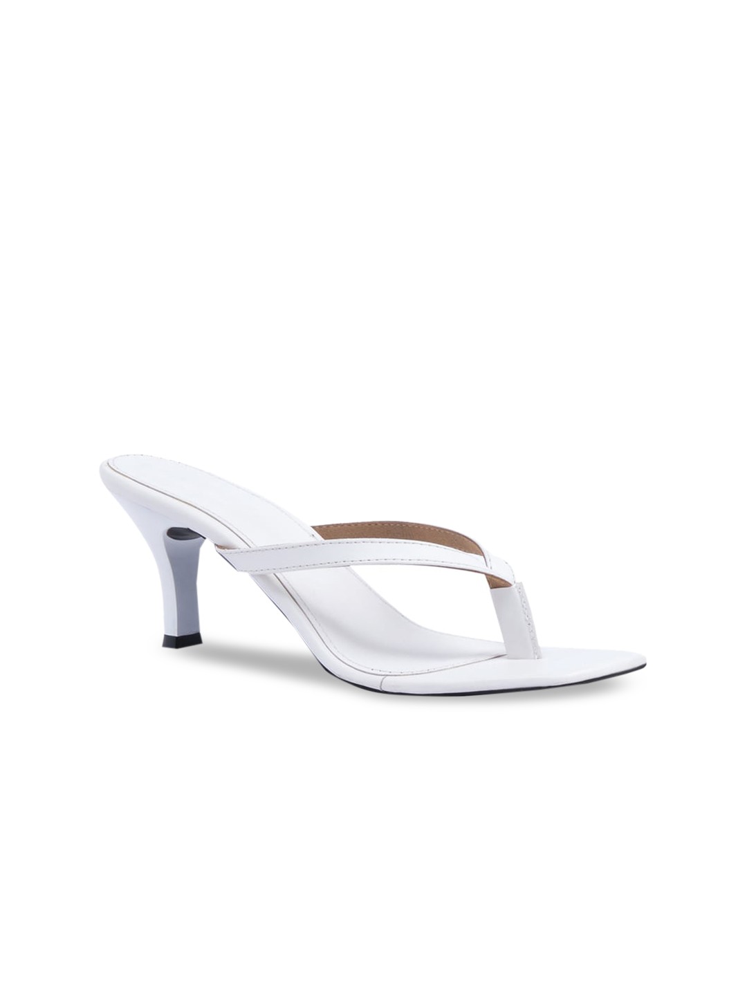 

ERIDANI Women White Solid Sandals
