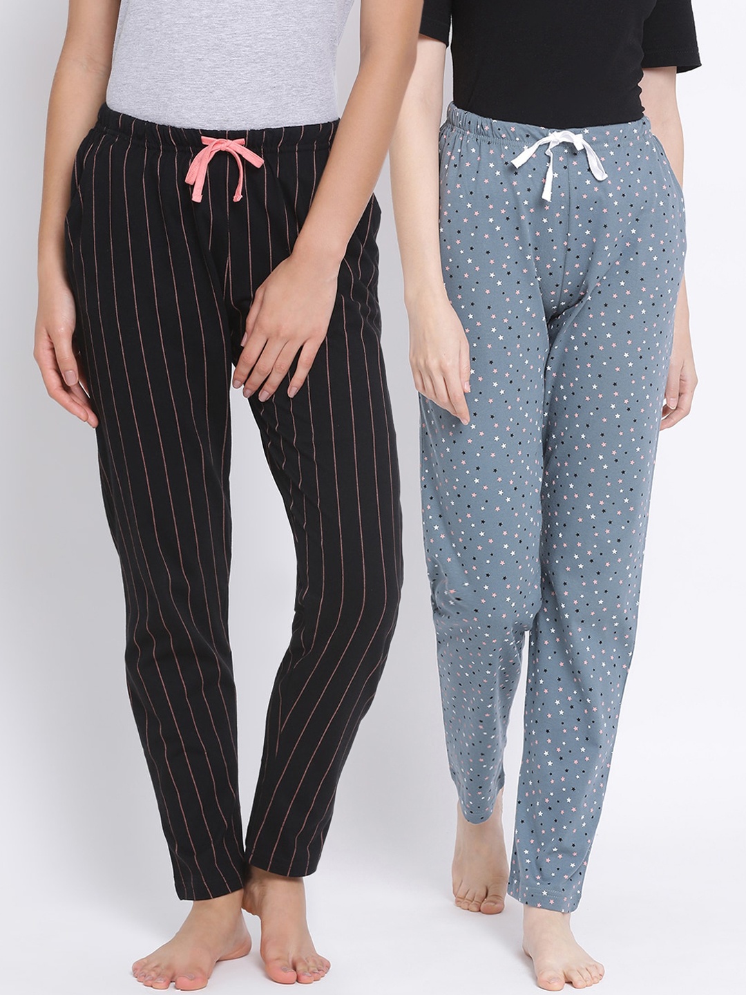 

Kanvin Women Pack of 2 Pure Cotton Lounge Pants, Grey