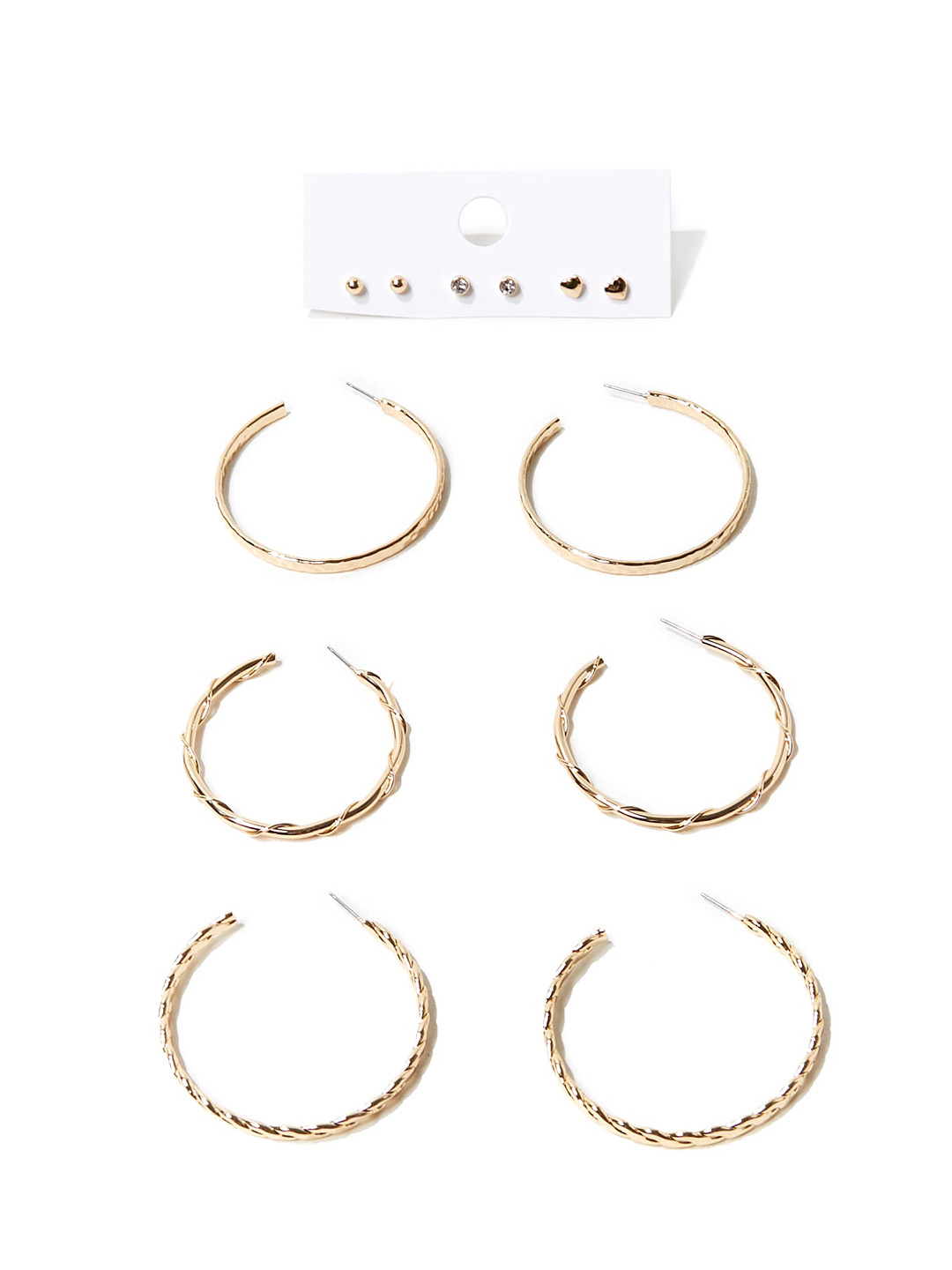 

FOREVER 21 Set of 6 Gold-Toned Earrings