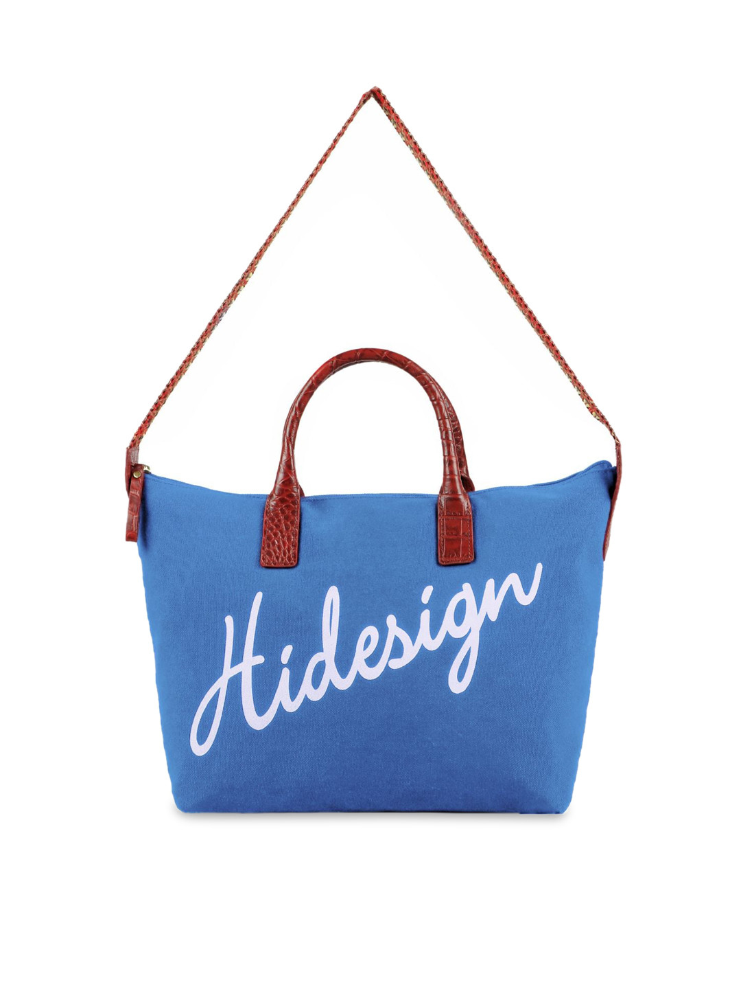 

Hidesign Blue & White Printed Tote Bag