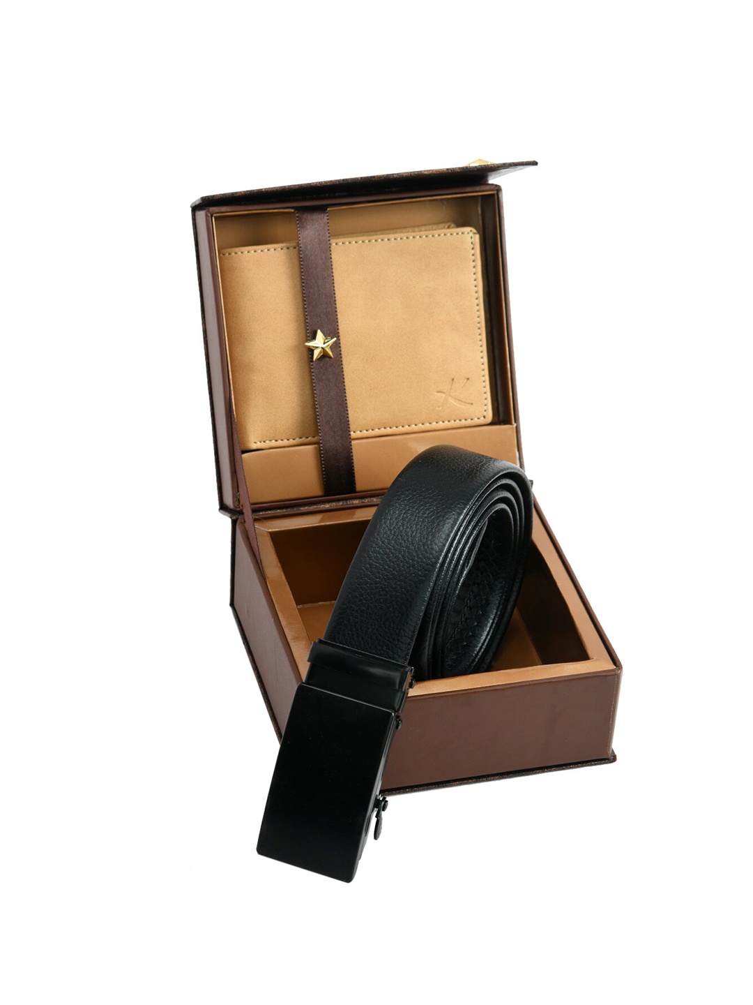 

Kastner Men Black & Tan Brown Belt & Wallet Combo