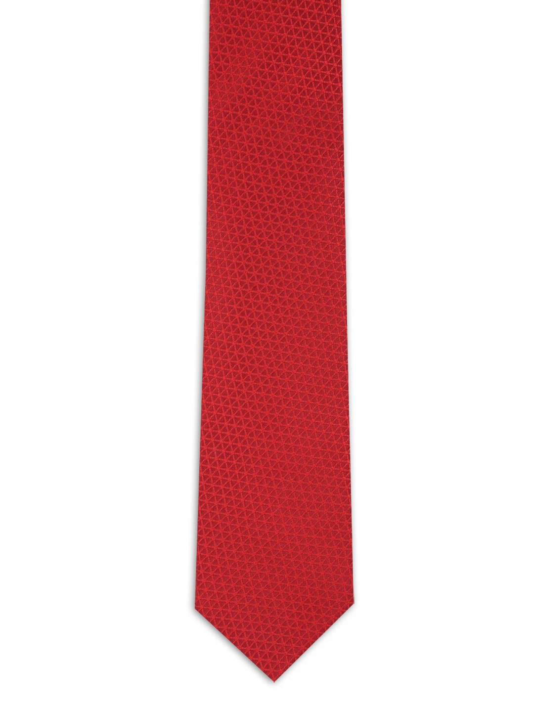 

Peter England Red Woven Design Broad Tie