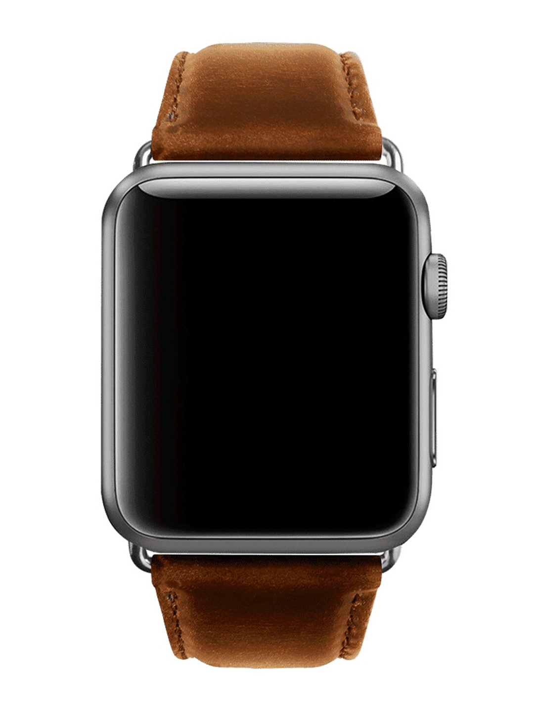 

macmerise Unisex Tan Brown Solid Single Piece Vintage Leather Apple Watch Strap