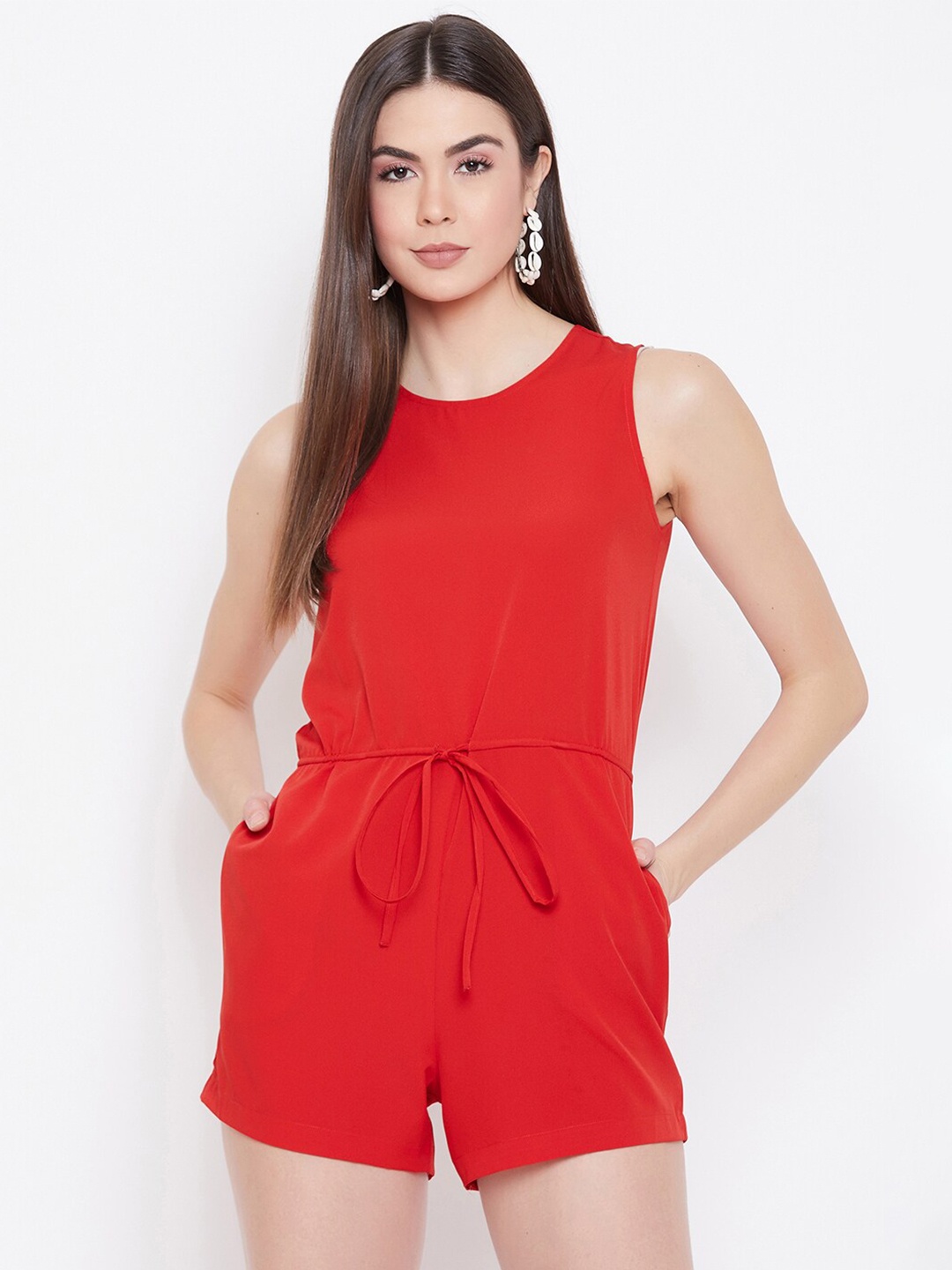 

Uptownie Lite Women Red Solid Playsuit