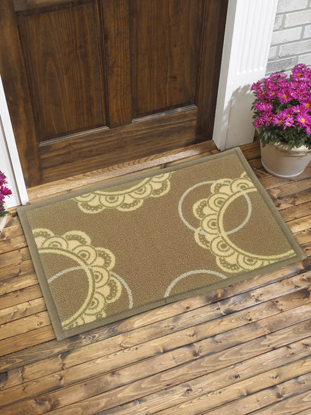 

BIANCA Taupe & Beige Ethnic Print Anti-Skid Doormat