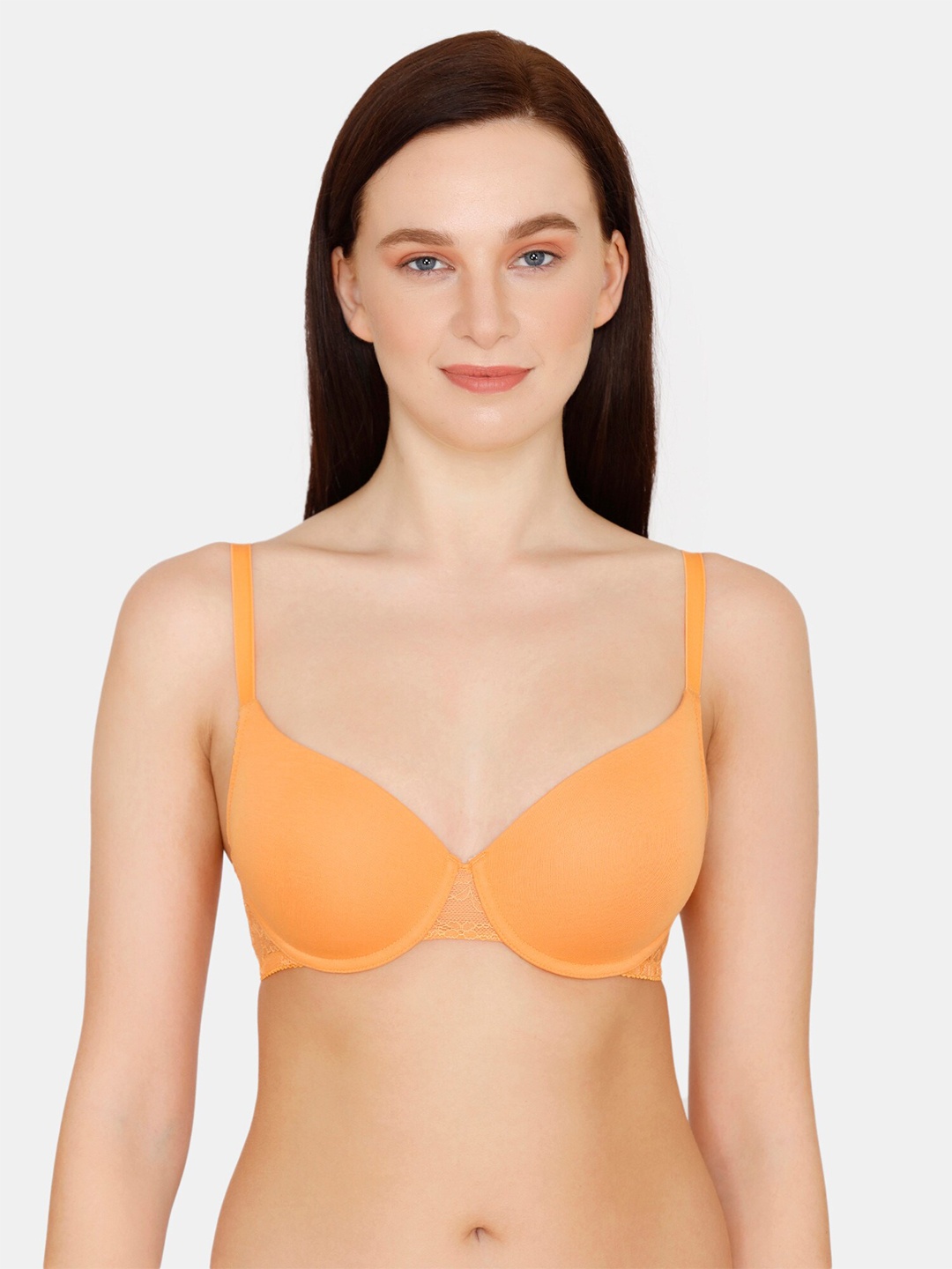 

Zivame Orange Solid Underwired Lightly Padded T-shirt Bra