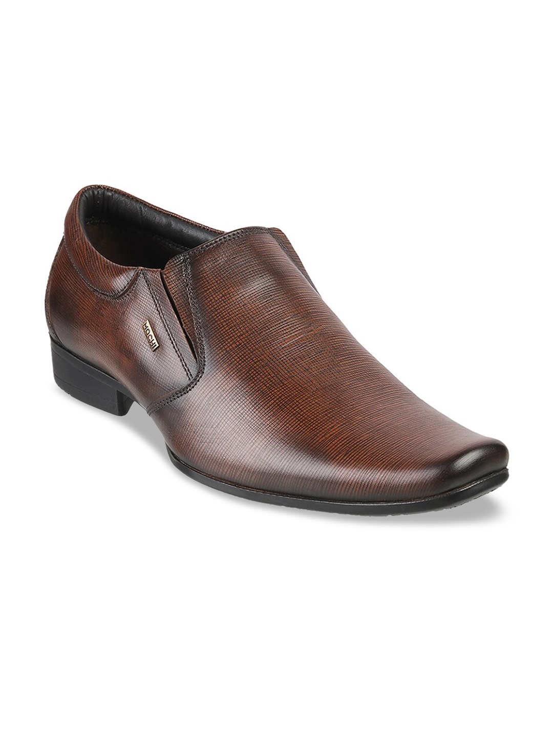 

Mochi Women Tan Brown Solid Leather Slip-Ons