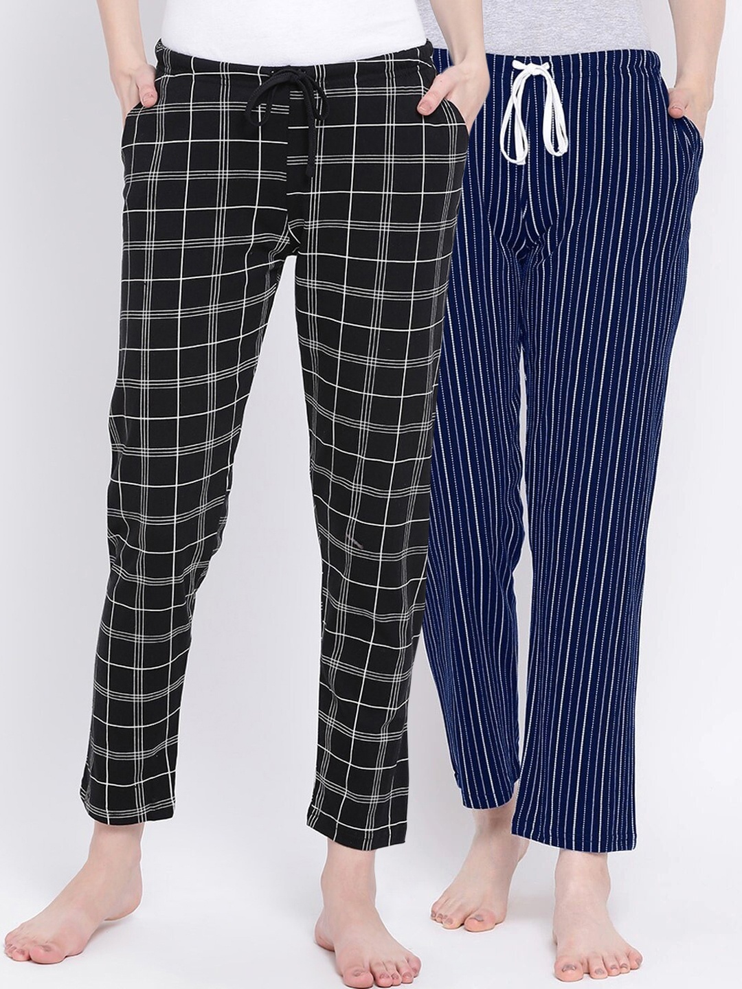 

Kanvin Women Pack Of 2 Pure Cotton Lounge Pants, Black