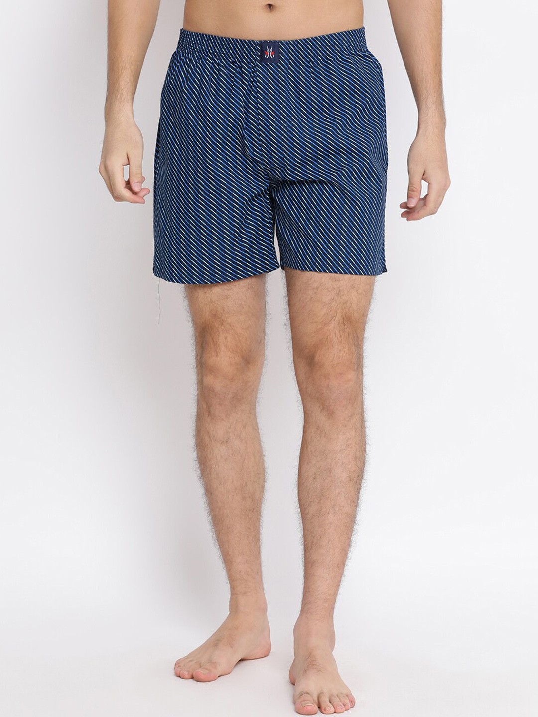 

Crimsoune Club Men Navy-Blue & White Printed Pure Cotton Boxers BX4091-4