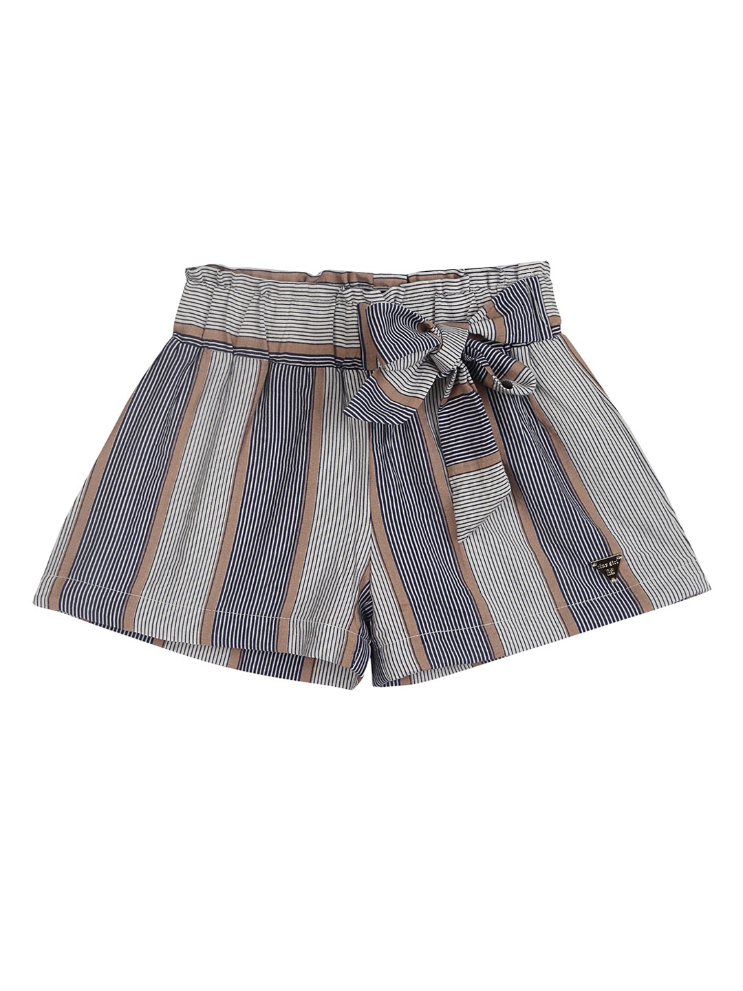 

Tiny Girl Navy Blue Striped Regular Fit Regular Shorts