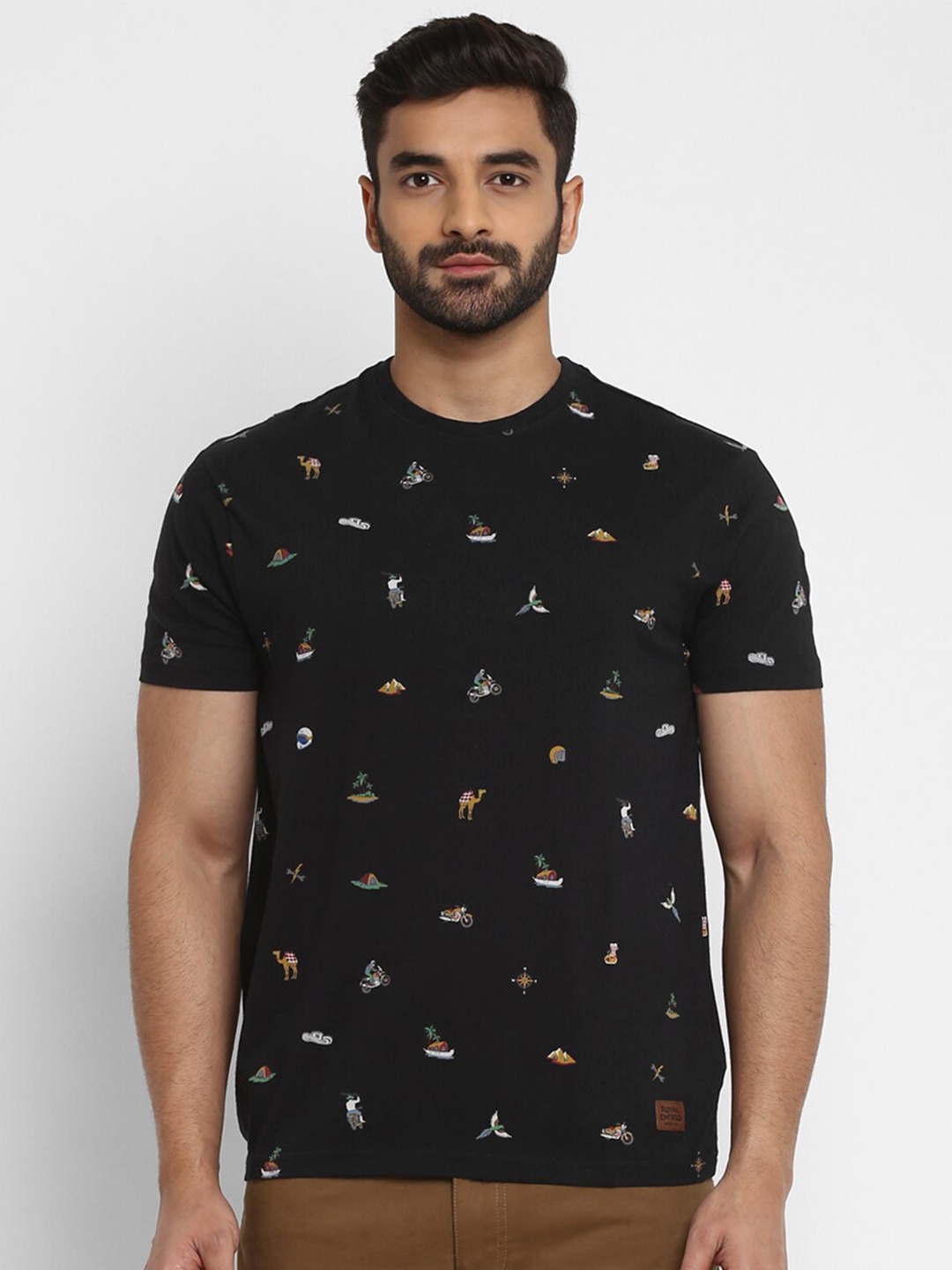 

Royal Enfield Men Black Printed Round Neck T-shirt