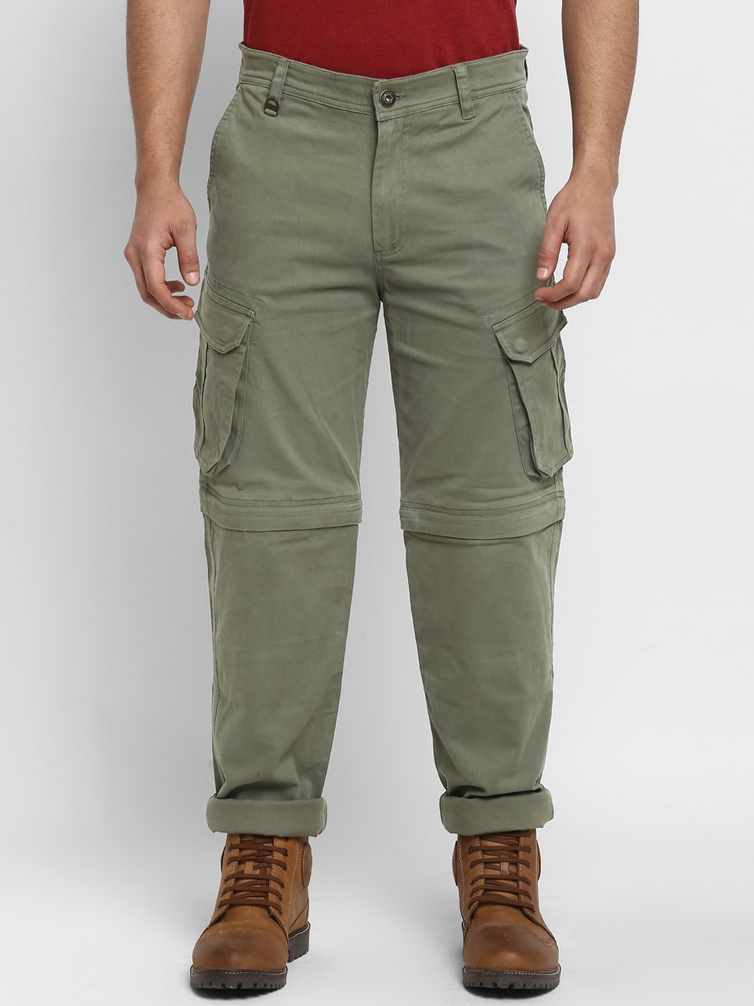 

Royal Enfield Men Olive Green Cargos Trousers