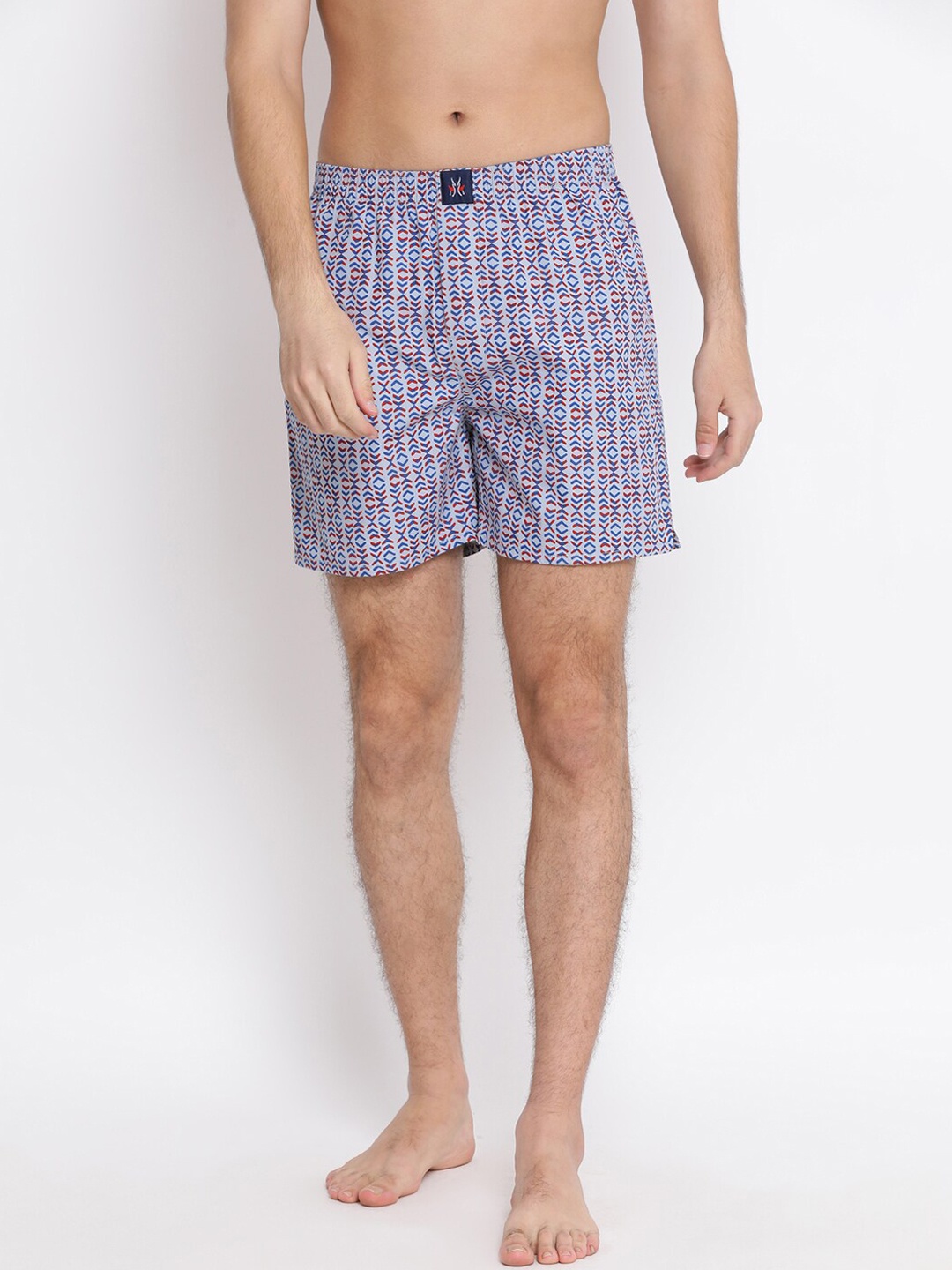 

Crimsoune Club Men Blue & Red Printed Pure Cotton Boxer-BX4091-3