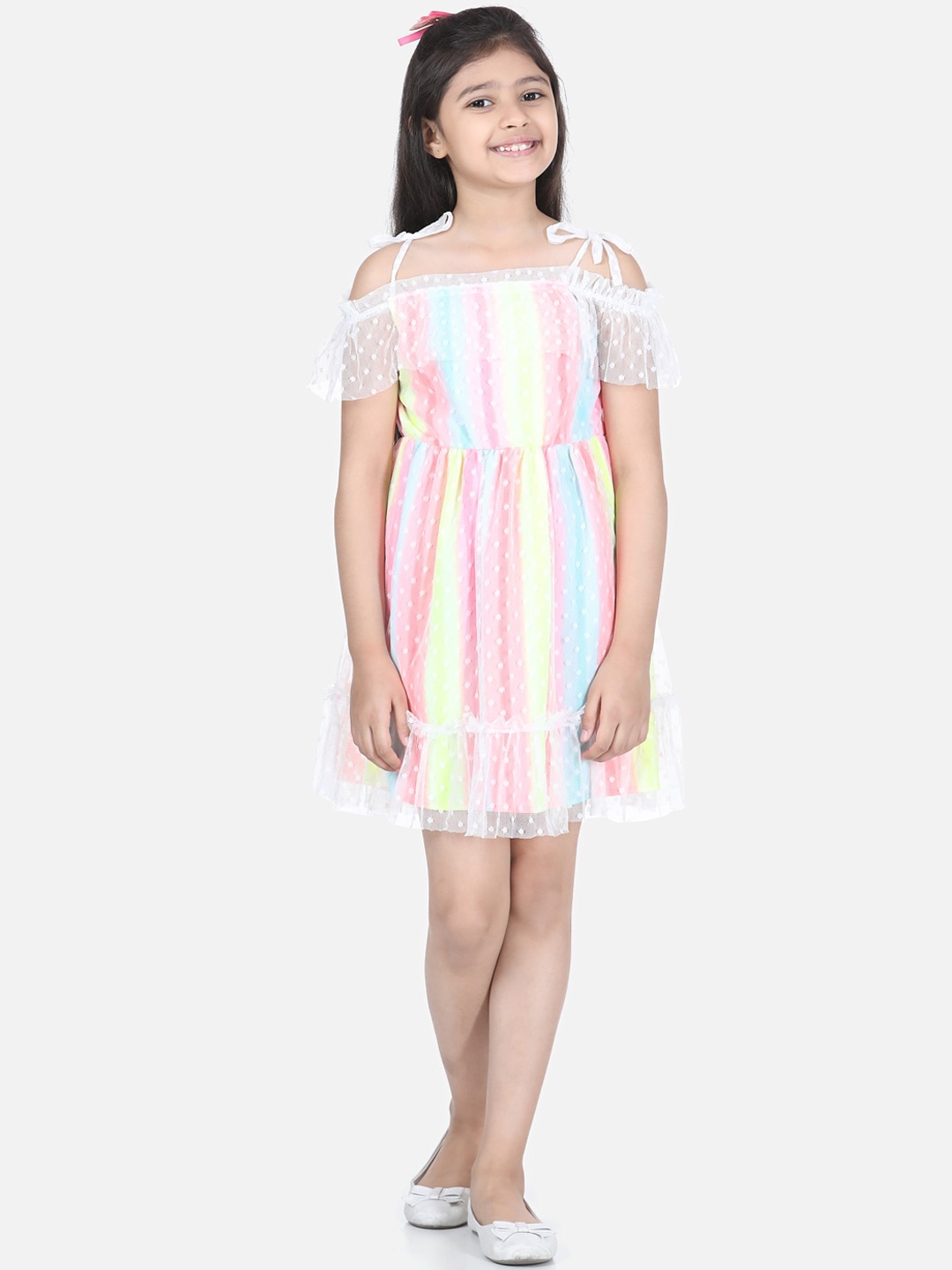 

StyleStone Multicoloured Striped Lace Dress, Multi