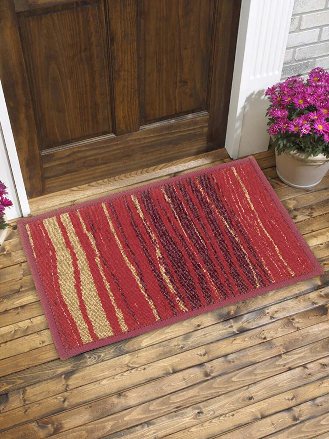

BIANCA Red & Beige Tough-Thin Digital Printed Anti-Slip Doormat