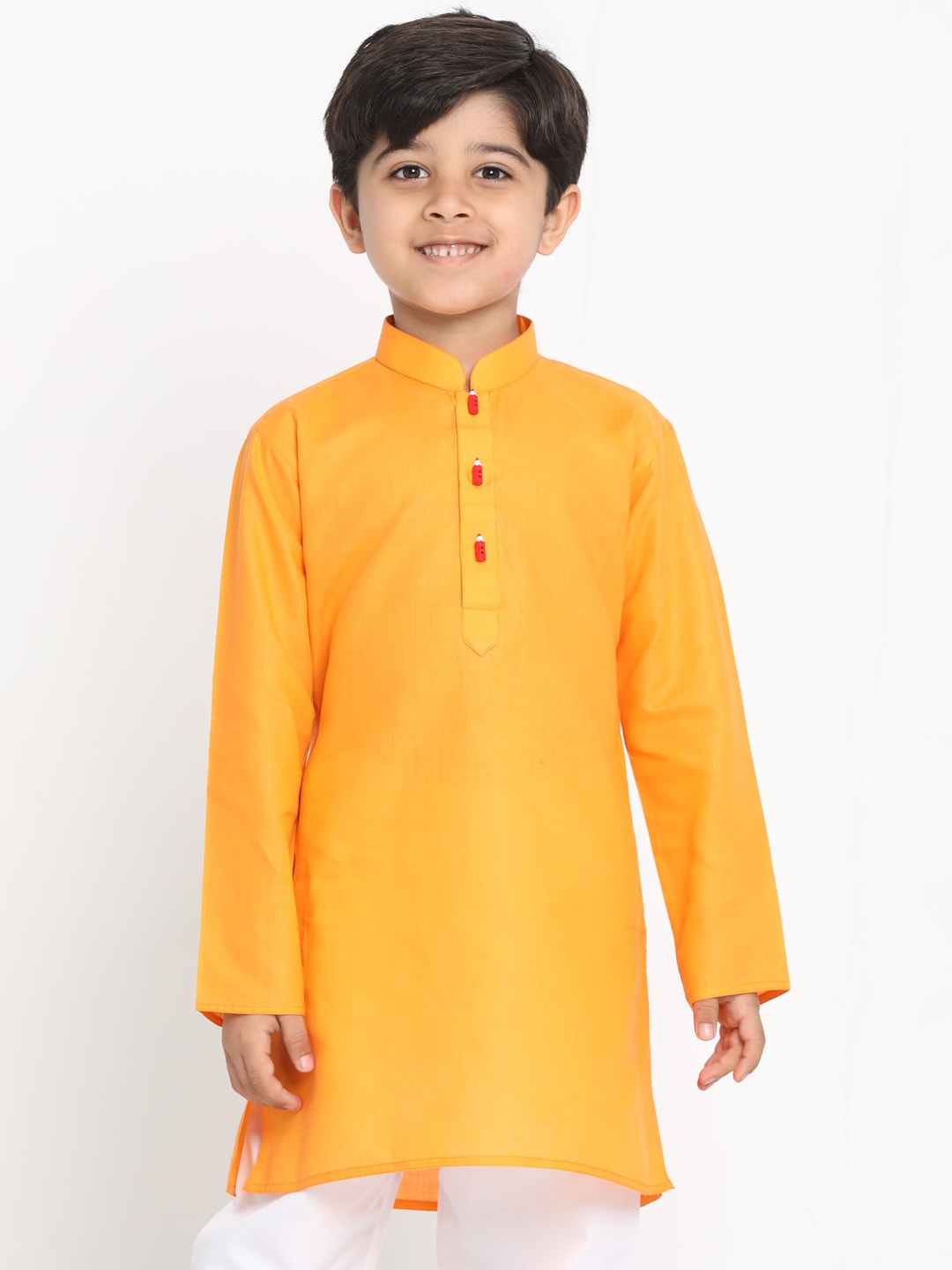 

VASTRAMAY Boys Orange Solid Kurta