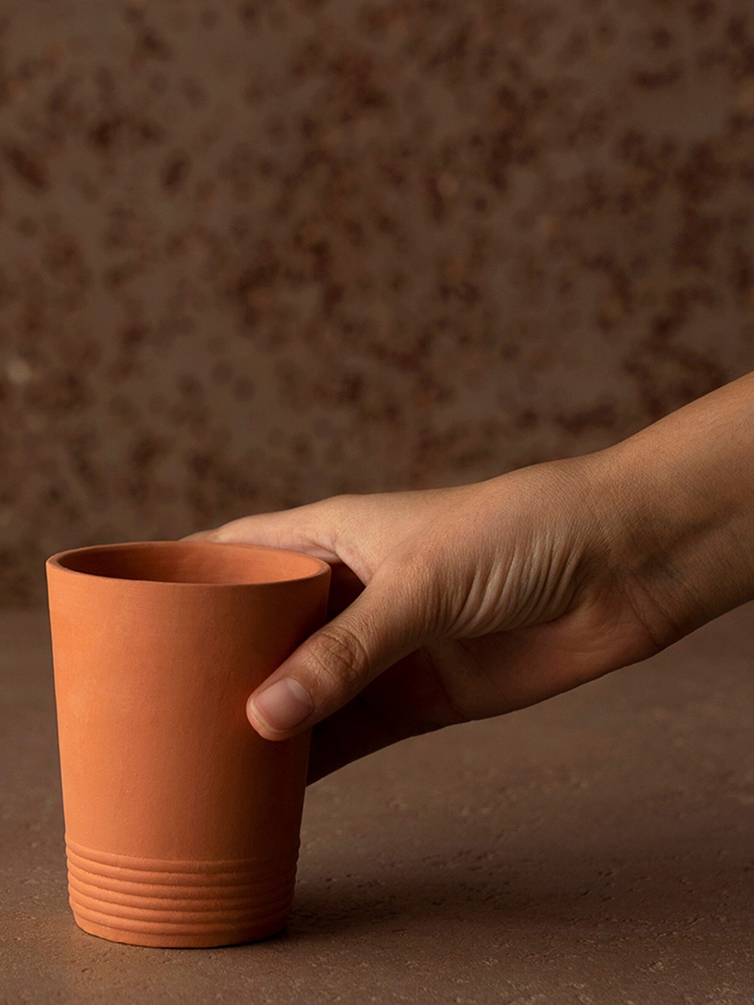 

ellementry Brown Solid Terracotta Water Tumbler 250 ml