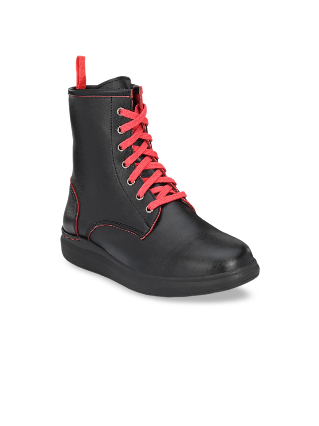 

Delize Men Black High-Top Flat Boots
