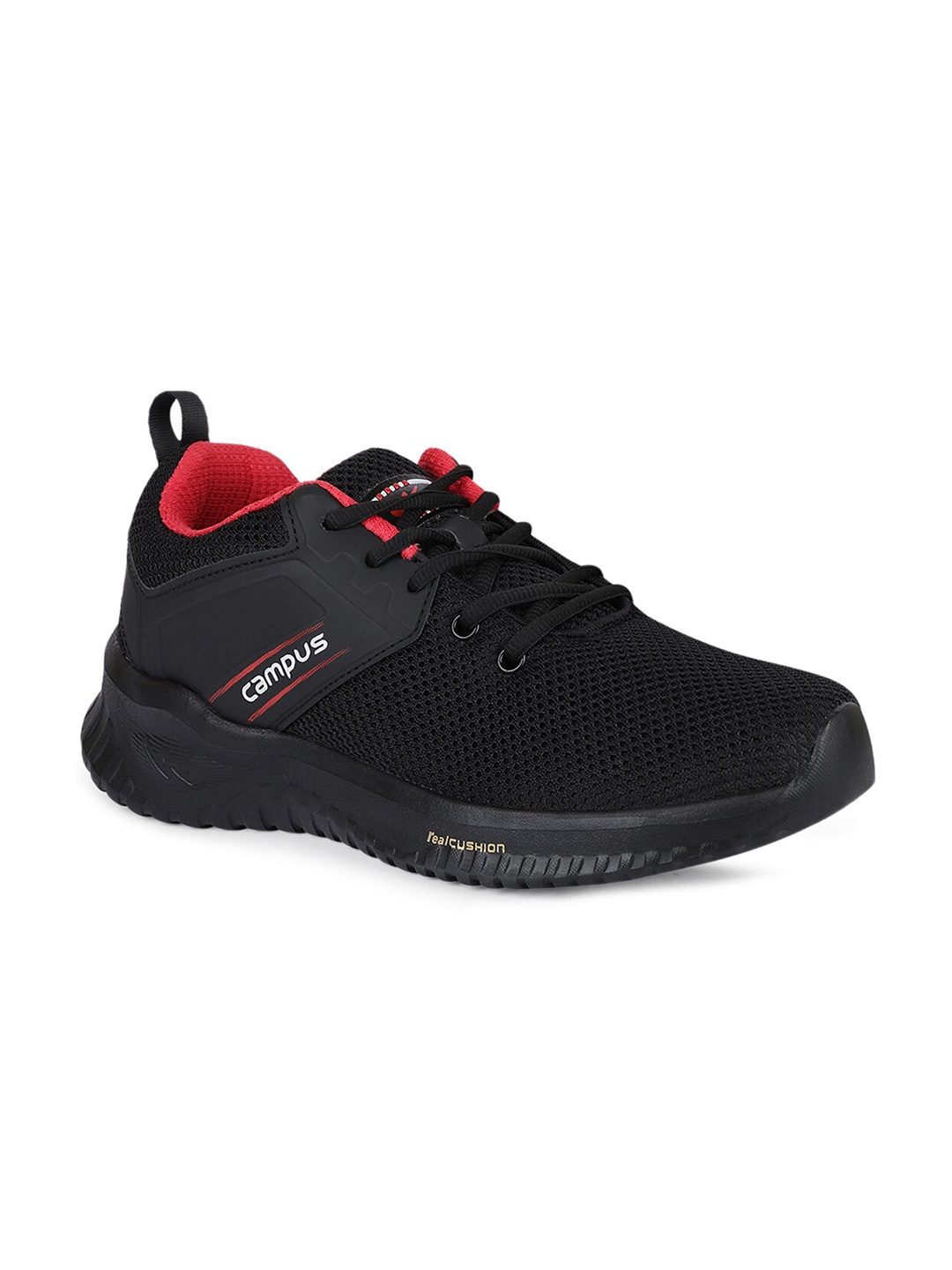

Campus Men Black Mesh Running Shoes