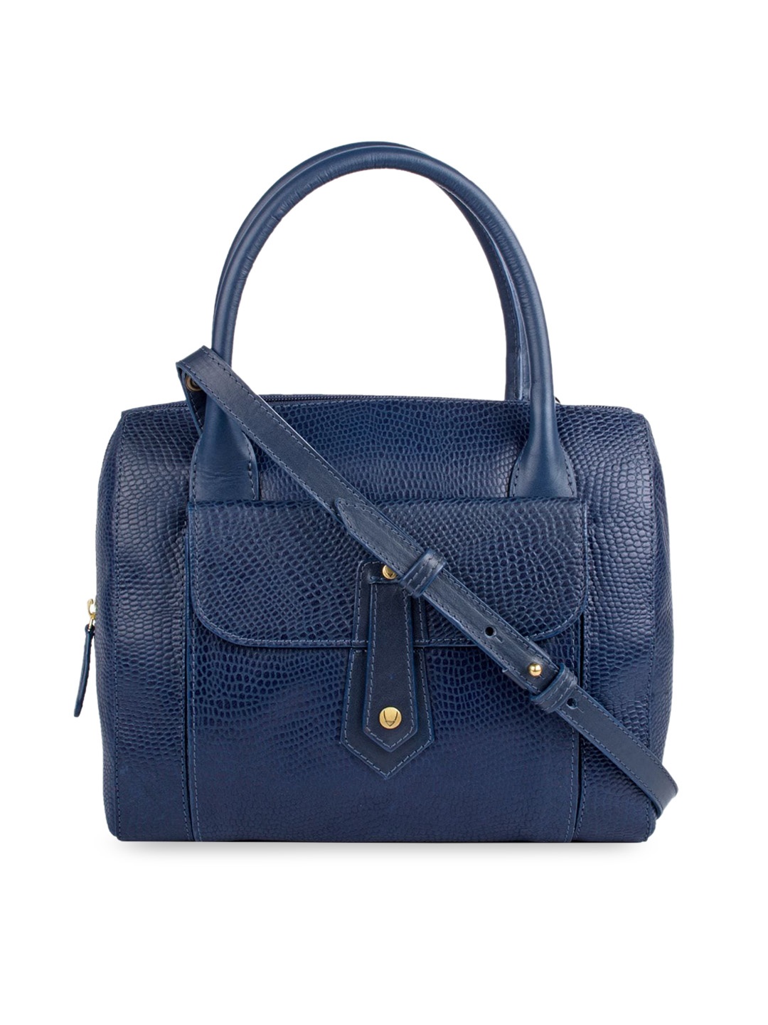 

Hidesign Blue Animal Textured Handheld Bag