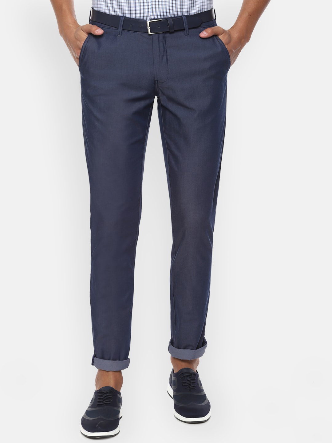 

Van Heusen Sport Men Navy Blue Slim Fit Regular Trousers