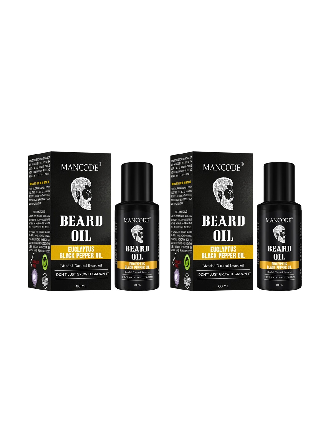 MANCODE Set of 2 Beard Oil Eucalyptus & Black Pepper - 60 ml each
