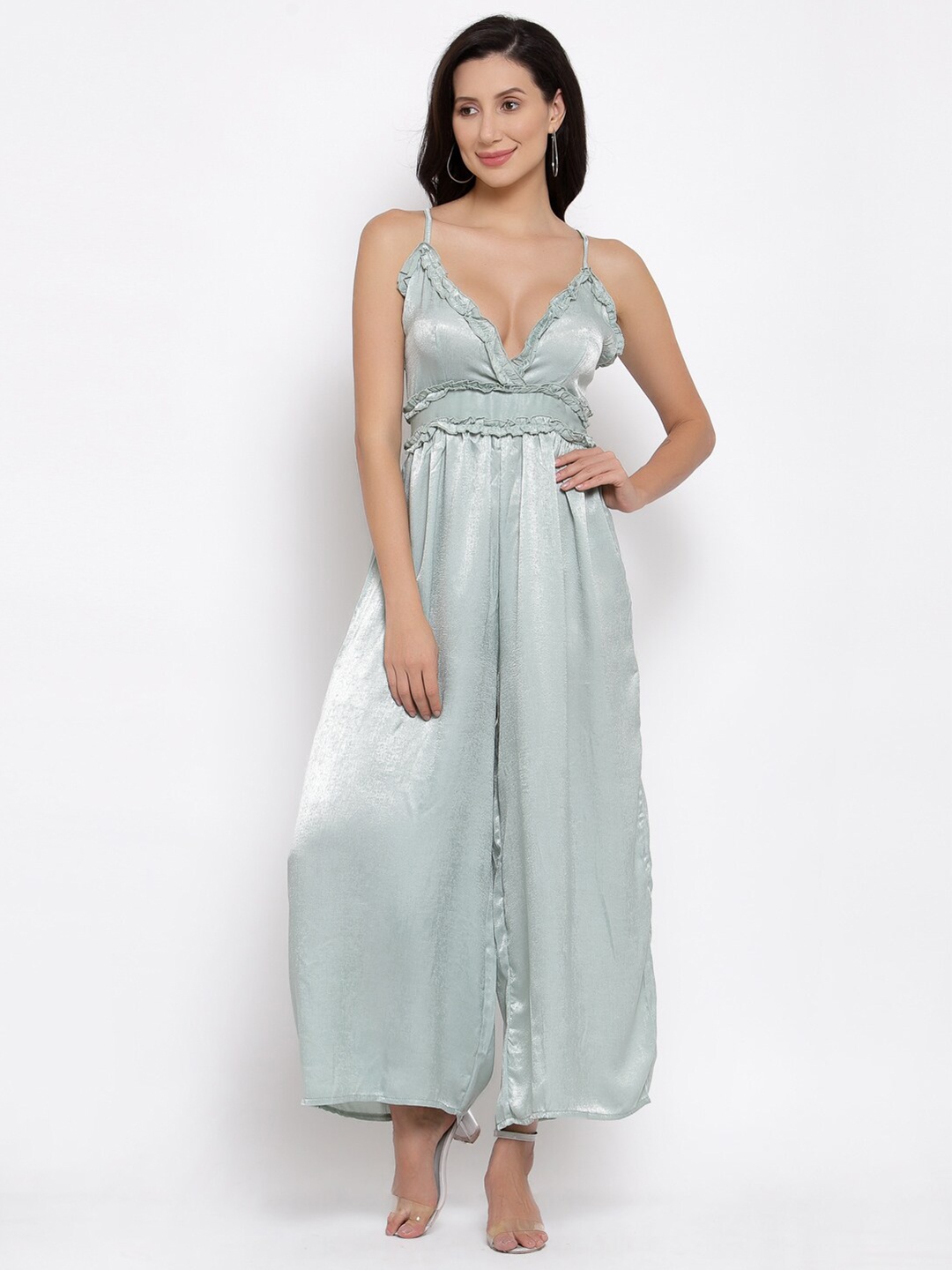 

iki chic Women Green Solid Culotte Jumpsuit