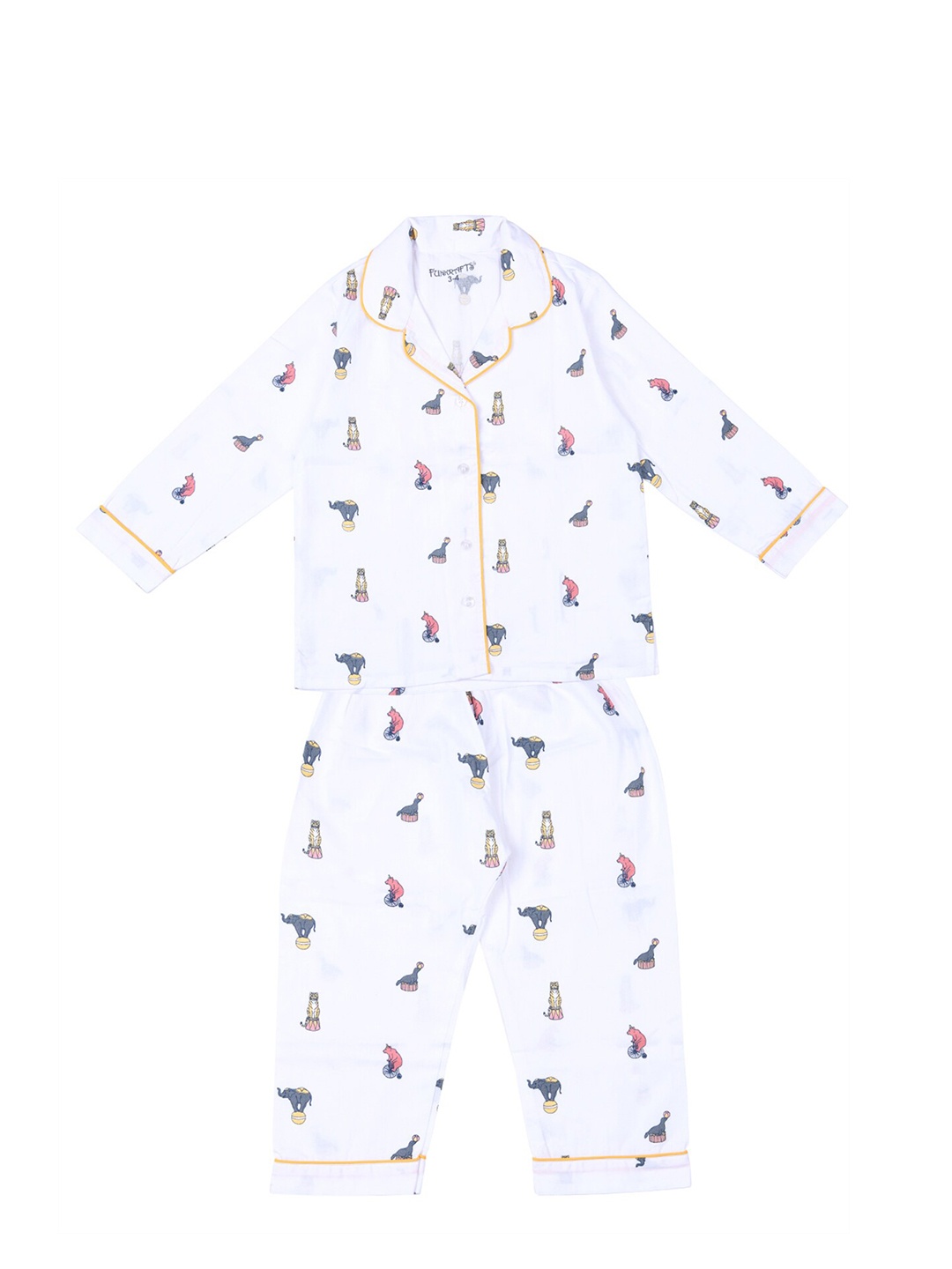 

FUNKRAFTS Unisex Kids Multi Cotton Top and Bottom Printed Nightsuit, Blue