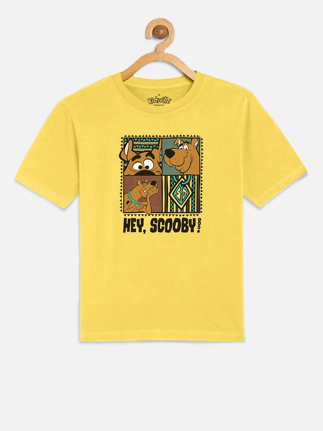 

Kids Ville Boys Yellow Scooby Doo Printed Round Neck Pure Cotton T-shirt