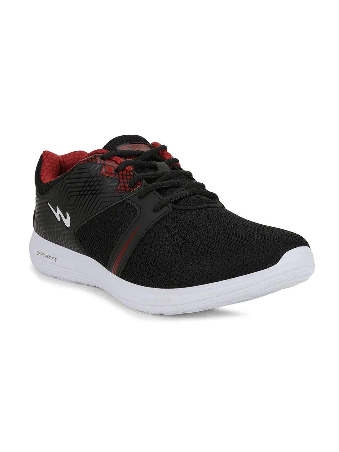 

Campus Men Black Mesh Running Shoes