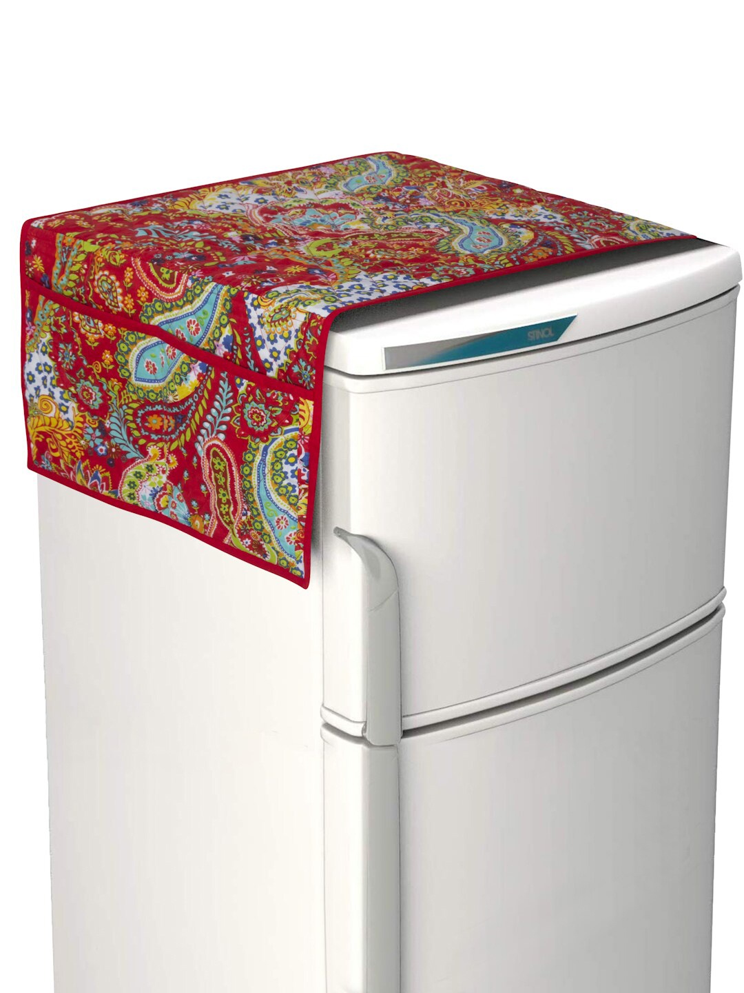 

Rajasthan Decor Red & Blue Floral Printed Cotton Fridge Cover