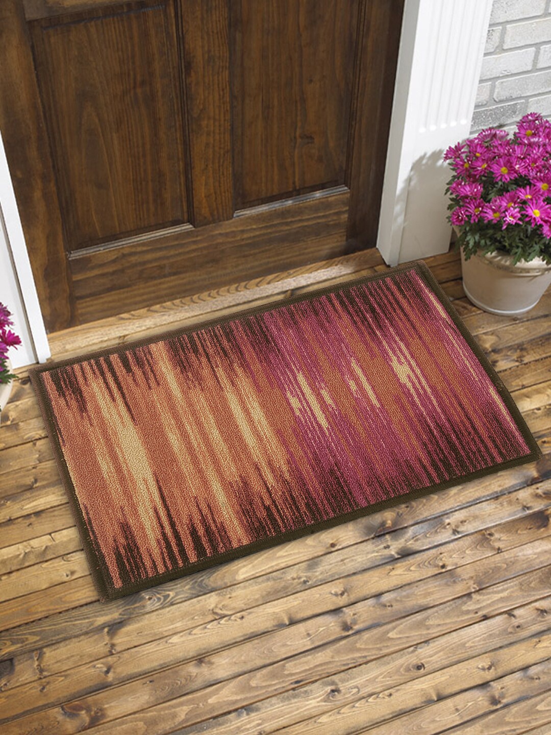 

BIANCA Brown & Pink Printed Tough-Thin Anti-Skid Doormat