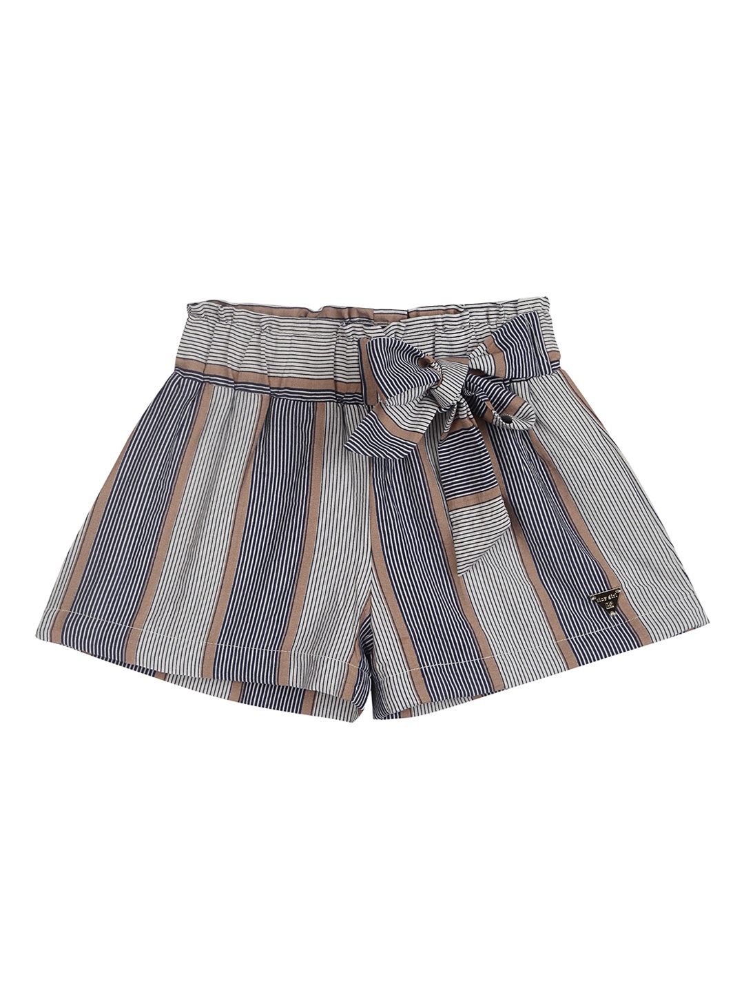 

Tiny Girl Navy Blue Striped Regular Fit Regular Shorts