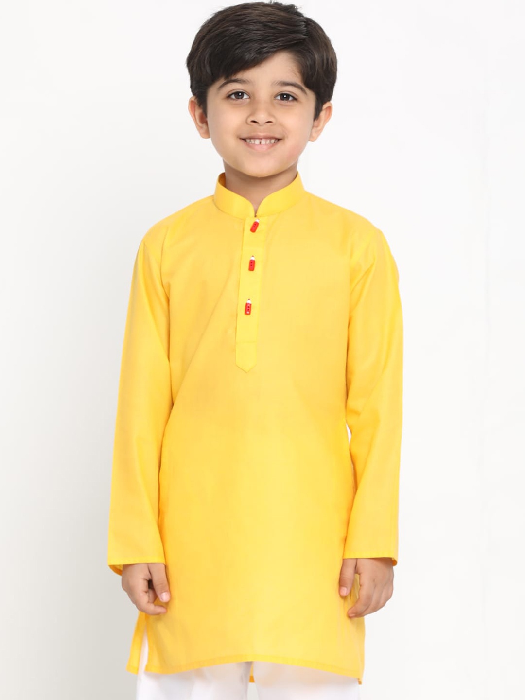 

VASTRAMAY Boys Yellow Kurta