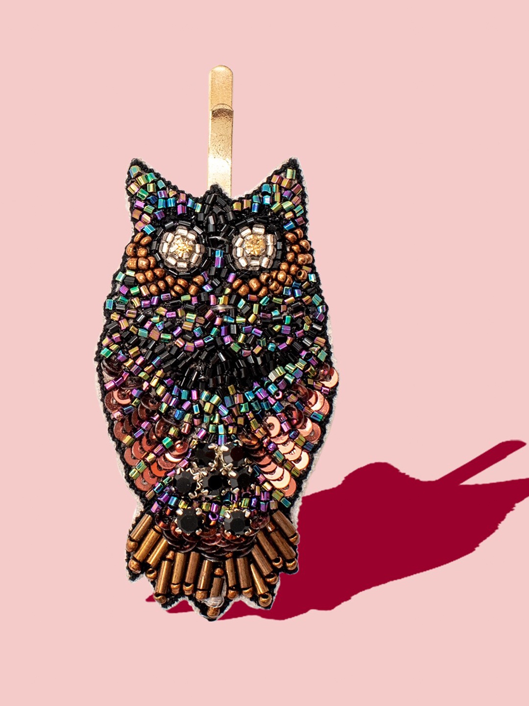 

Hair Drama Company Black Embellished Owl Pin