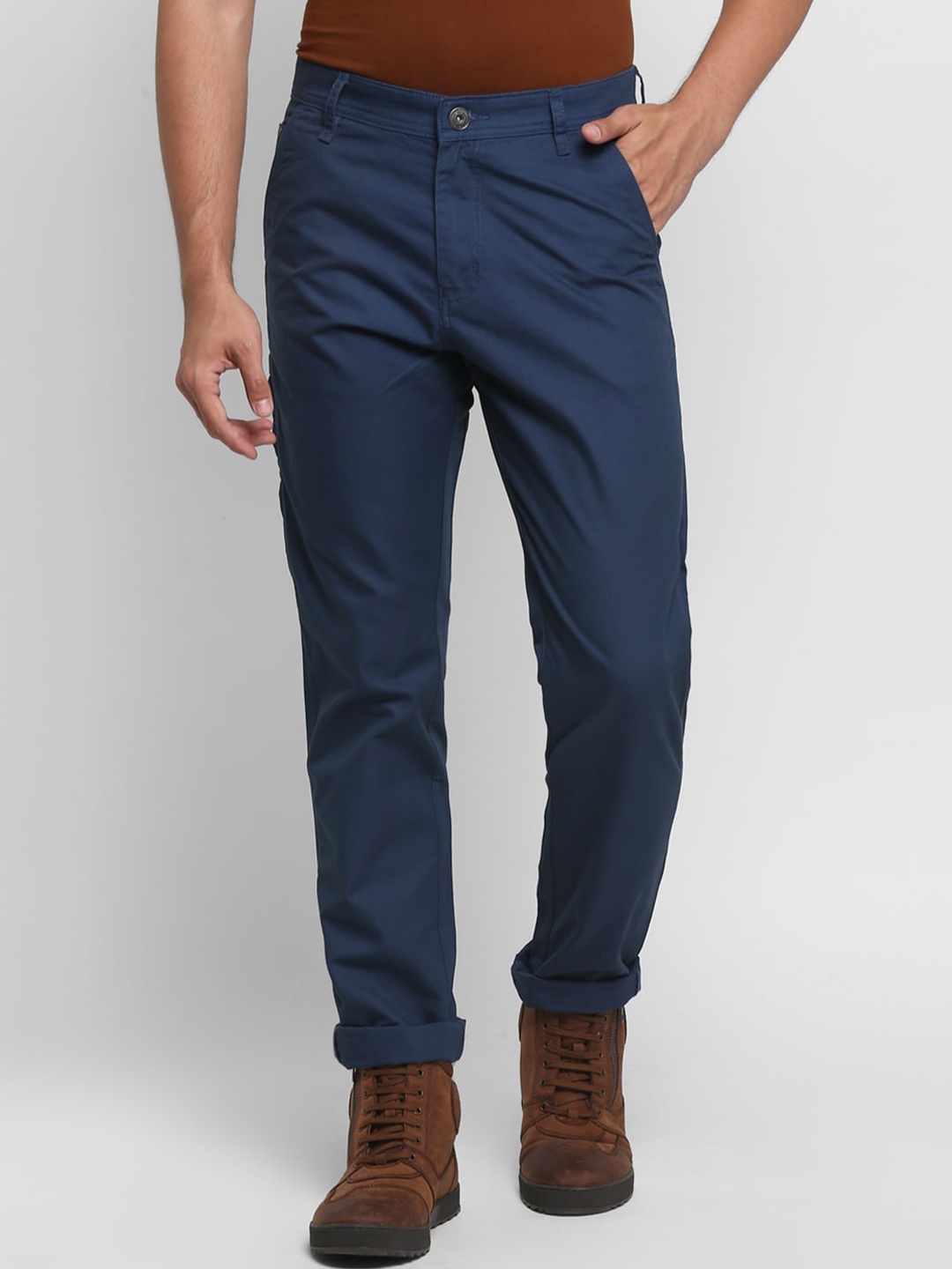 

Royal Enfield Men Navy Blue Regular Trousers