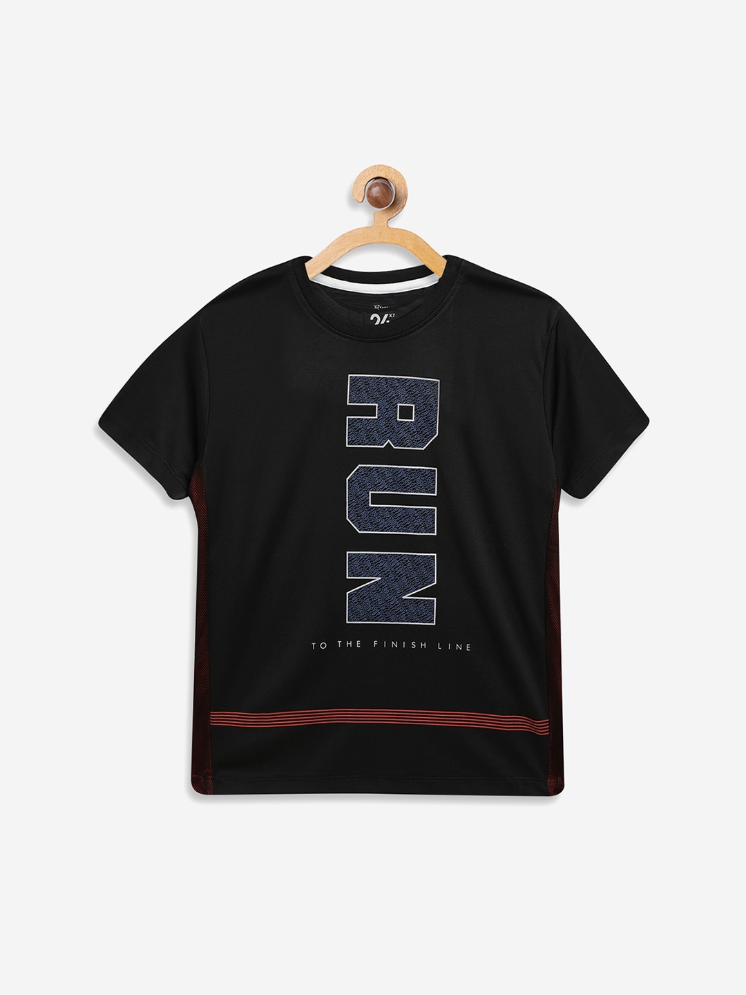 

Octave Boys Black Printed Round Neck Cotton Pure Cotton T-shirt