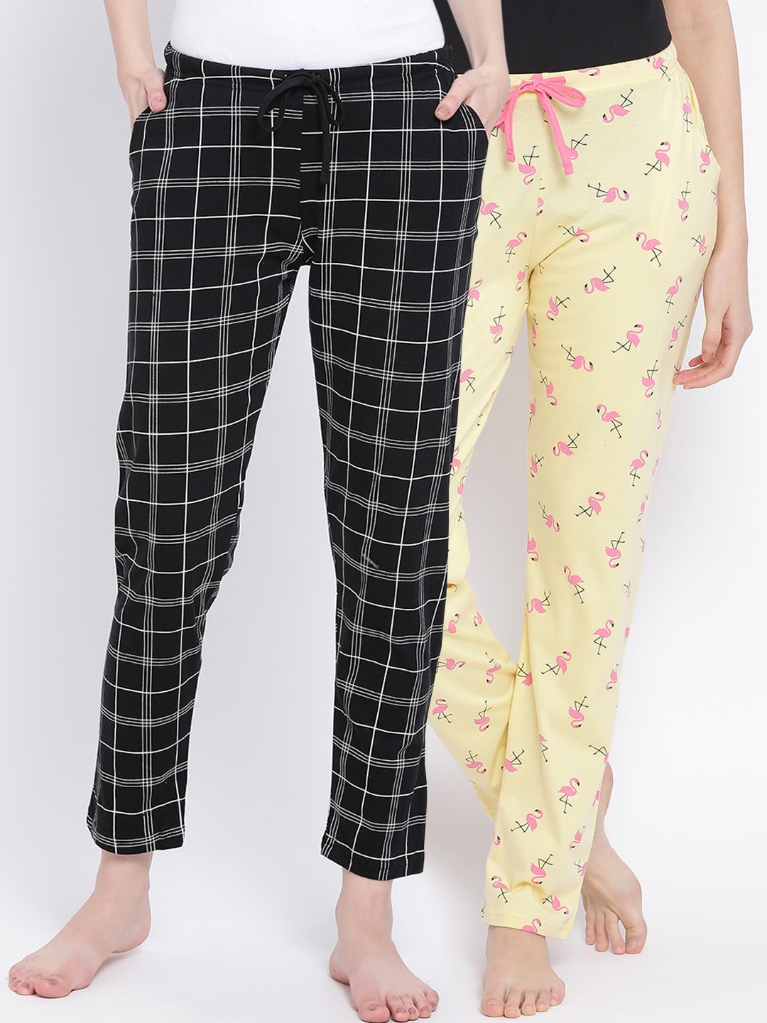 

Kanvin Women Pack Of 2 Pure Cotton Lounge Pants, Black