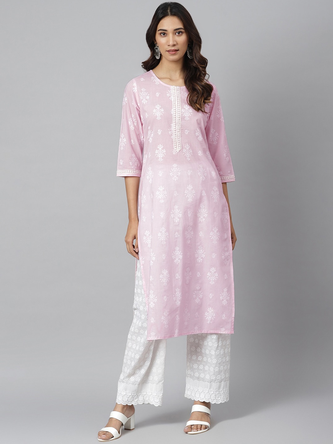 JAIPUR ATTIRE Women Pink Ethnic Motifs Printed Cotton Kurta