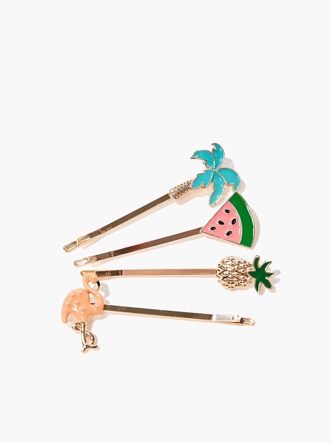 

FOREVER 21 Women Set of 4 Embellished Bobby Pins, Gold