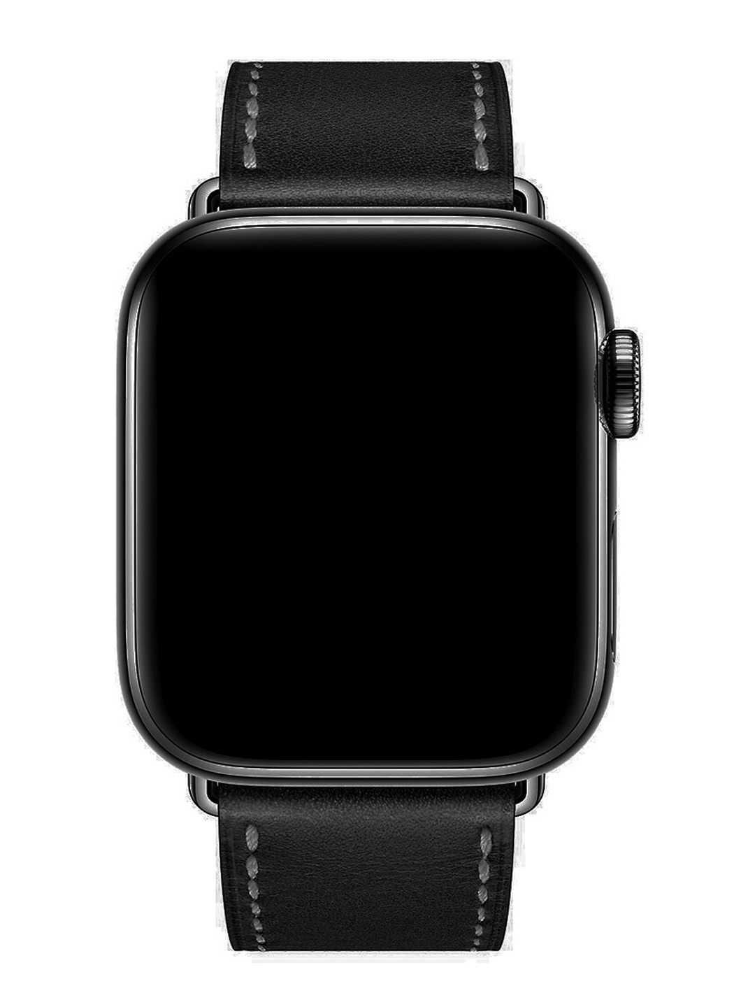 

macmerise Unisex Black Single-Piece Leather Apple Watch Strap