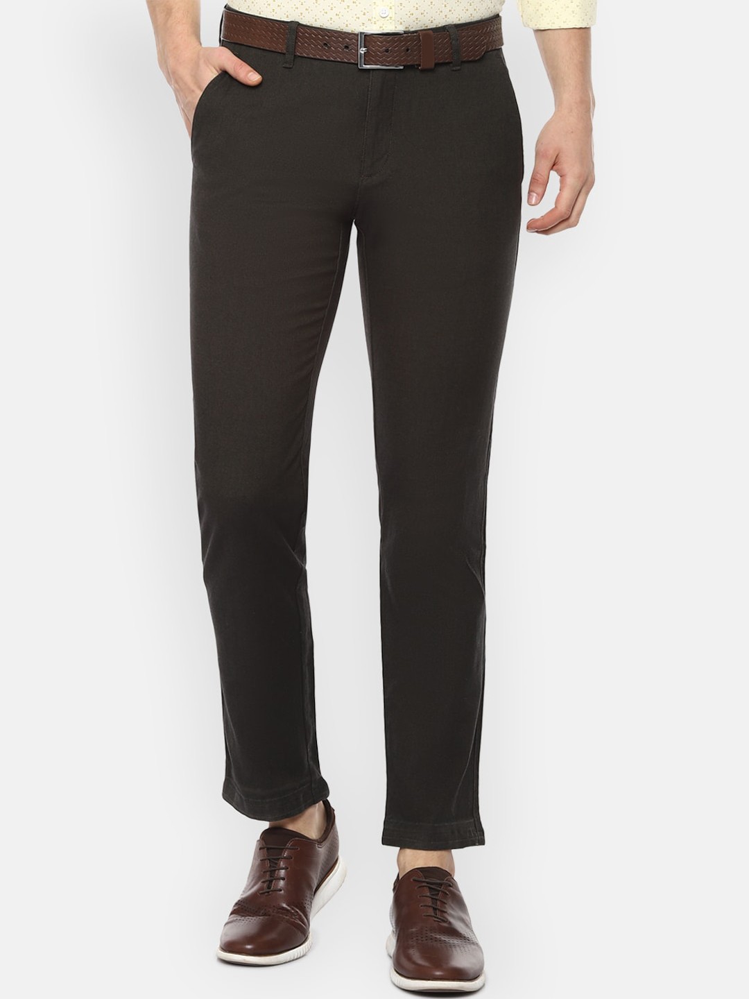 

Louis Philippe Sport Men Olive Green Slim Fit Solid Regular Trousers